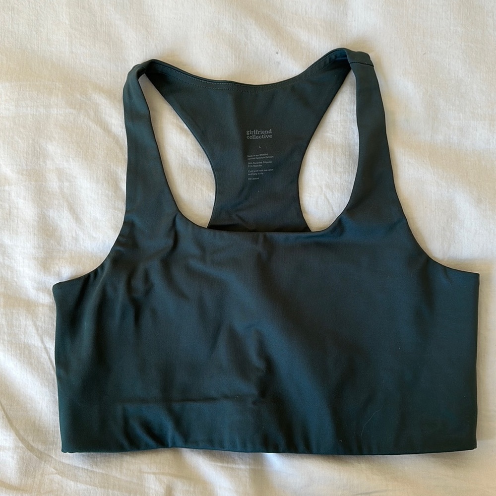 Dark Green Girlfriend Collective Paloma Sports Bra